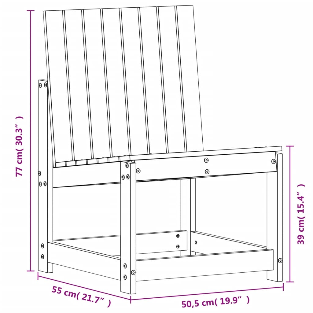 3-Delige Loungeset Massief Grenenhout Wit