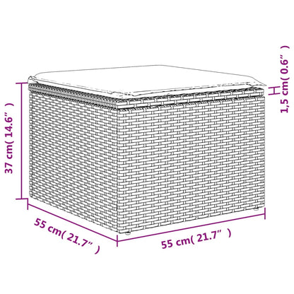 6-Delige Loungeset Met Kussens Poly Rattan Grijs