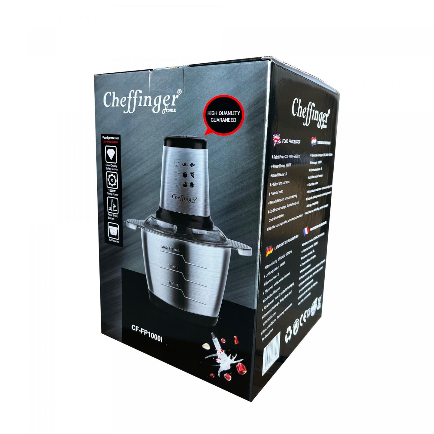 Cheffinger CF-FP1000I: 3L 1000W keukenmachine