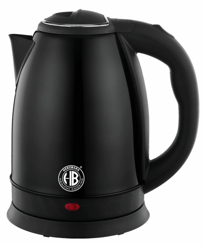 Herzberg HG-5011BLK: 1,8L 1500W Roestvrijstalen Waterkoker - Zwart